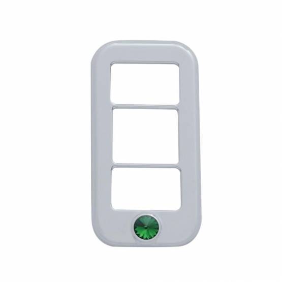 UNITED PACIFIC - UNITED PACIFIC - 42043 - TAPA DE INTERRUPTOR DE BALANCÍN DE 3 ABERTURAS Y CRISTAL VERDE PARA FREIGHTLINER (PACK DE 3)