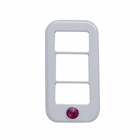 UNITED PACIFIC - UNITED PACIFIC - 42044 - TAPA DE INTERRUPTOR DE BALANCÍN CON 3 ABERTURAS Y CRISTAL MORADO PARA FREIGHTLINER (PACK DE 3)