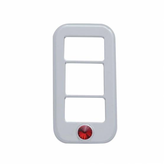 UNITED PACIFIC - UNITED PACIFIC - 42045 - TAPA DE INTERRUPTOR DE BALANCÍN DE 3 ABERTURAS Y CRISTAL ROJO PARA FREIGHTLINER (PACK DE 3)