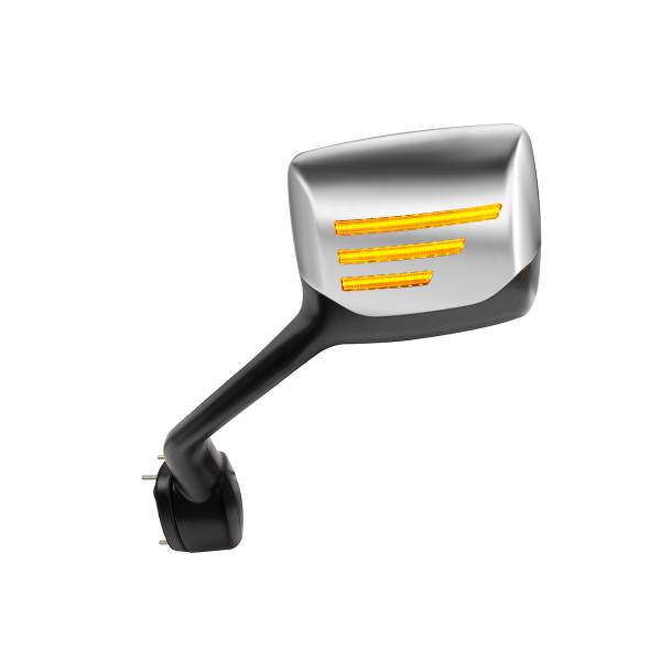 UNITED PACIFIC - UNITED PACIFIC - 42240 - CONJUNTO DE ESPEJO DE CAPÓ CROMADO CON SEÑAL DE GIRO LED SECUENCIAL PARA KENWORTH T680 Y PETERBILT 579 2013-2021 - CONDUCTOR