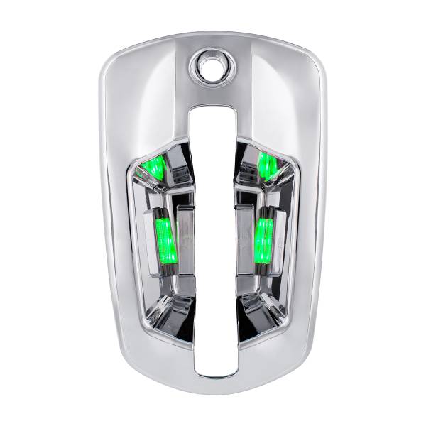 UNITED PACIFIC - UNITED PACIFIC - 42538 - CUBIERTA DE MANIJA DE PUERTA CROMADA DE 6 LED PARA FREIGHTLINER CASCADIA 2018-2024 - CONDUCTOR, LED VERDE