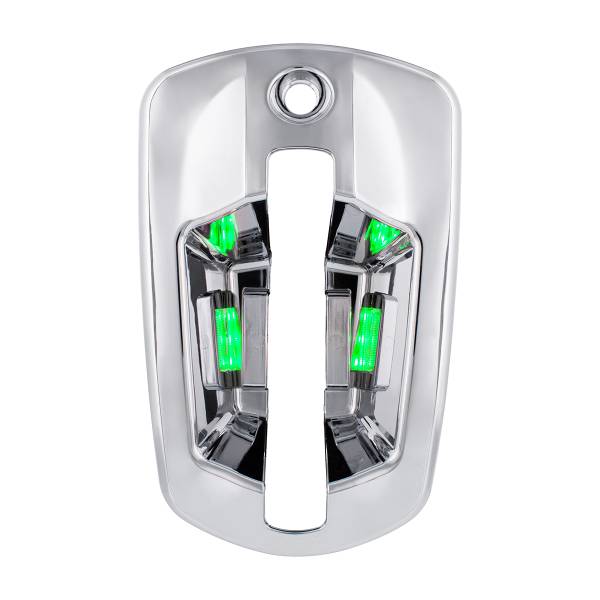 UNITED PACIFIC - UNITED PACIFIC - 42539 - CUBIERTA DE MANIJA DE PUERTA CROMADA DE 6 LED PARA FREIGHTLINER CASCADIA 2018-2024 - PASAJERO, LED VERDE