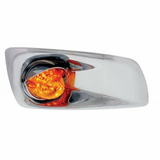 UNITED PACIFIC - UNITED PACIFIC - 42760 - CUBIERTA DE LUZ ANTINIEBLA CON LUZ DE COLMENA DE 19 LED Y VISERA PARA 2007-17 KW T660 (PASAJERO) - LED ÁMBAR/ LENTE ÁMBAR