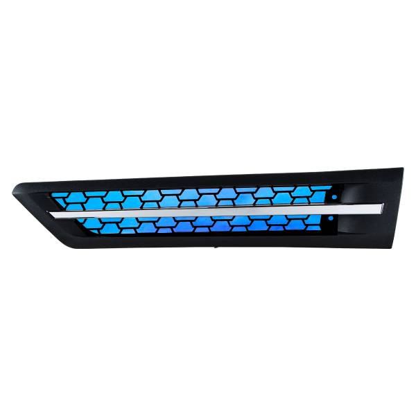 UNITED PACIFIC - UNITED PACIFIC - 42865 - REJILLA DE ENTRADA DE AIRE DE CAPOTA CON LED AZUL PARA FREIGHTLINER CASCADIA 126 2018-2024 - CONDUCTOR