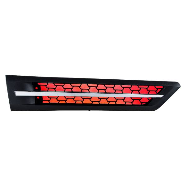 UNITED PACIFIC - UNITED PACIFIC - 42870 - REJILLA DE ENTRADA DE AIRE DE CAPOTA CON LED ROJO PARA FREIGHTLINER CASCADIA 126 2018-2024 - PASAJERO