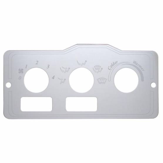 UNITED PACIFIC - UNITED PACIFIC - 47999 - PLACA DE CONTROL DE A/A INOXIDABLE PETERBILT - 2 ABERTURAS CUADRADAS