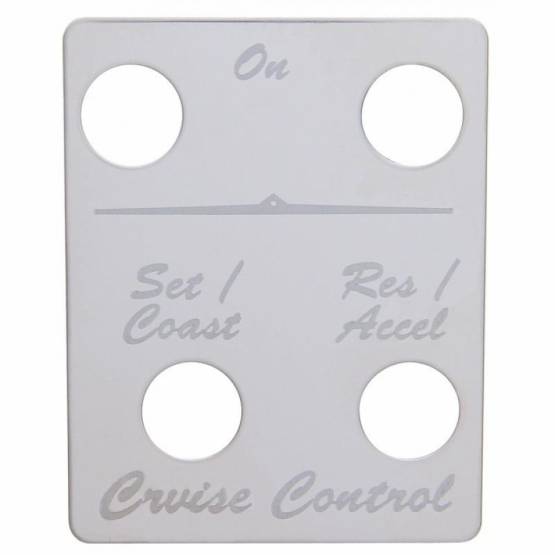 UNITED PACIFIC - UNITED PACIFIC - 48419 - PLACA DE IDENTIFICACIÓN DEL INTERRUPTOR DE ACERO INOXIDABLE PARA PETERBILT - CONTROL DE CRUCERO (4 INTERRUPTORES)