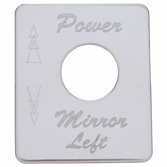 UNITED PACIFIC - UNITED PACIFIC - 48456 - PLACA DE IDENTIFICACIÓN DEL INTERRUPTOR DE ACERO INOXIDABLE PARA PETERBILT - ESPEJO ELÉCTRICO (IZQUIERDO)