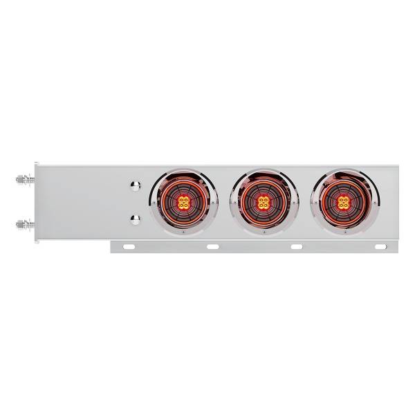 UNITED PACIFIC - UNITED PACIFIC - 61007 - BARRA DE RESORTE SS CON PATRÓN DE PERNOS DE 3-3/4" CON 6X 4" 13 LUCES Y VISORES LED ABYSS - LED ROJO/LENTE TRANSPARENTE (PAR)