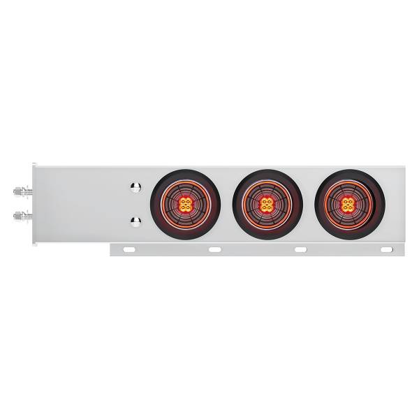 UNITED PACIFIC - UNITED PACIFIC - 61022 - BARRA DE RESORTE SS CON PATRÓN DE PERNOS DE 2" CON 6X 4" 13 LUCES LED ABYSS - LED ROJO/LENTE TRANSPARENTE (PAR)