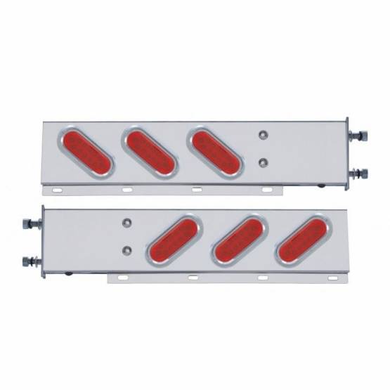 UNITED PACIFIC - UNITED PACIFIC - 61302 - BARRA DE LUCES CON RESORTE DE ACERO INOXIDABLE CON PATRÓN DE PERNOS DE 3-3/4" CON 6 LUCES LED OVALADAS DE 12 (PAR)