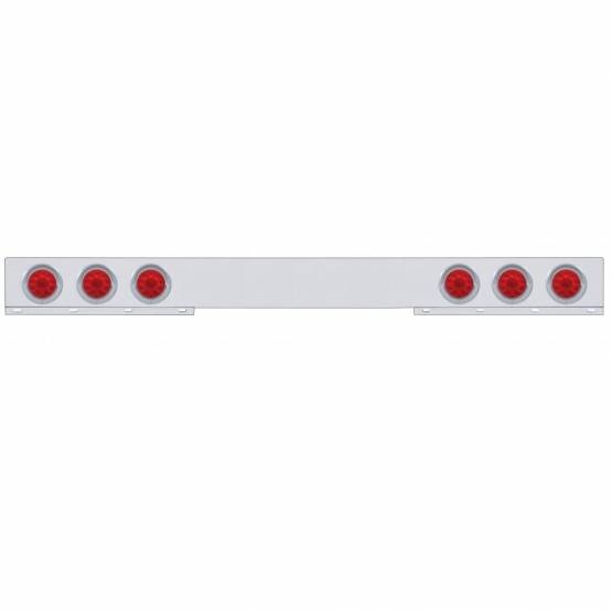 UNITED PACIFIC - UNITED PACIFIC - 61413 - BARRA DE LUCES TRASERA CROMADA DE 1 PIEZA CON SEIS LUCES Y VISORES DE 10 LED DE 4" - LED ROJO/LENTE ROJA