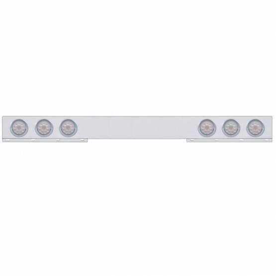 UNITED PACIFIC - UNITED PACIFIC - 61414 - BARRA DE LUCES TRASERAS CROMADA DE 1 PIEZA CON SEIS LUCES Y VISORES DE 10 LED DE 4" - LED ROJO/LENTE TRANSPARENTE