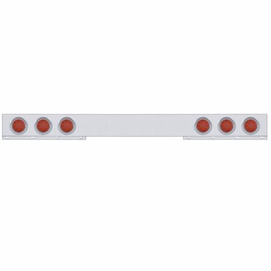 UNITED PACIFIC - UNITED PACIFIC - 61419 - BARRA DE LUCES TRASERAS DE INOXIDABLE DE 1 PIEZA CON LUCES Y VISORES REFLECTORES DE 6X 12 LED DE 4" - LED ROJO/LEENTE ROJA