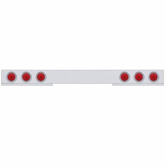 UNITED PACIFIC - UNITED PACIFIC - 61421 - BARRA DE LUCES TRASERAS DE INOXIDABLE DE 1 PIEZA CON 6X 10 LUCES Y VISORES LED DE 4" - LED ROJO/LEENTE ROJA