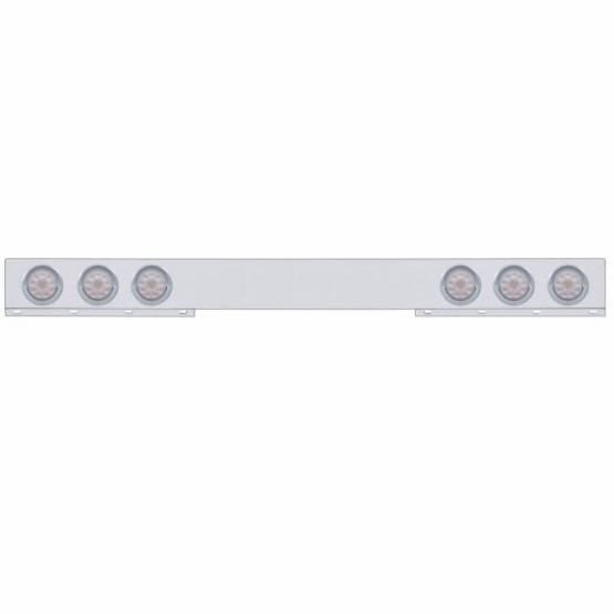 UNITED PACIFIC - UNITED PACIFIC - 61422 - BARRA DE LUCES TRASERAS DE INOXIDABLE DE 1 PIEZA CON 6X 10 LUCES Y VISORES LED DE 4" - LED ROJO/LEENTE TRANSPARENTE