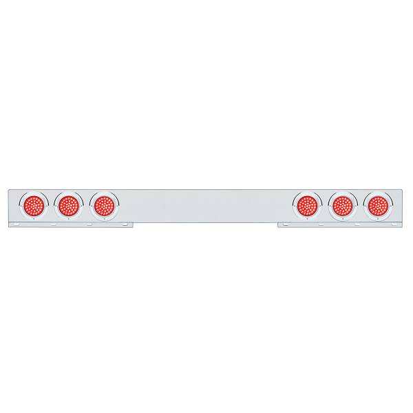 UNITED PACIFIC - UNITED PACIFIC - 61647 - BARRA DE LUCES TRASERA CROMADA DE 1 PIEZA CON SEIS LUCES Y VISORES DE 36 LED DE 4" - LED ROJO/LENTE ROJA