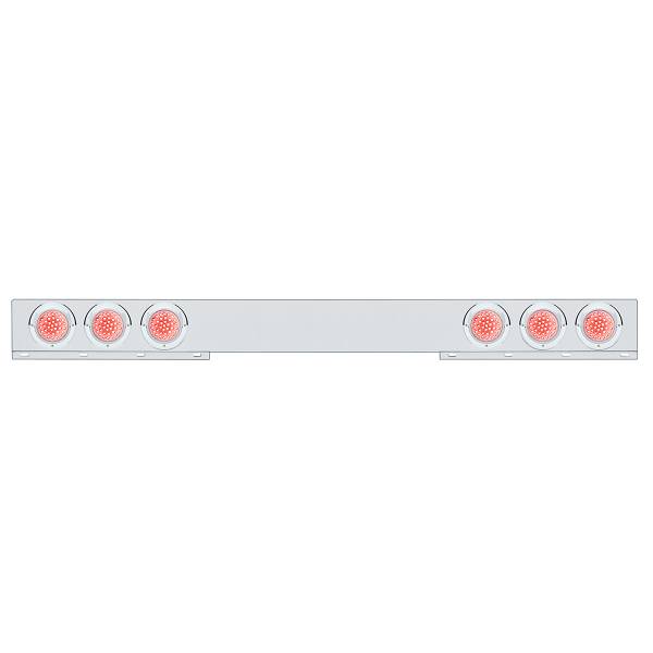 UNITED PACIFIC - UNITED PACIFIC - 61648 - BARRA DE LUCES TRASERA CROMADA DE 1 PIEZA CON SEIS LUCES Y VISORES DE 36 LED DE 4" - LED ROJO/LENTE TRANSPARENTE