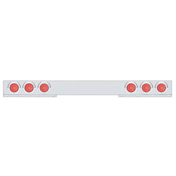 UNITED PACIFIC - UNITED PACIFIC - 61649 - BARRA DE LUCES TRASERAS DE INOXIDABLE DE 1 PIEZA CON LUCES Y VISORES DE 6X 36 LED DE 4" - LED ROJO/LEENTE ROJA