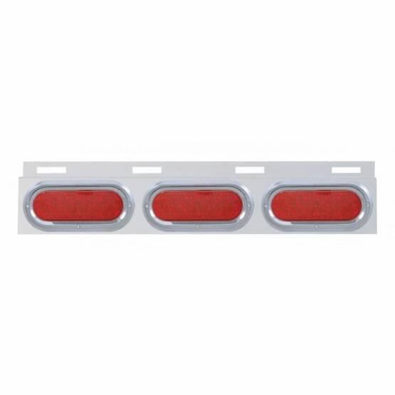 UNITED PACIFIC - UNITED PACIFIC - 61710 - PLACA DE GUARDABARROS SUPERIOR DE INOXIDABLE CON 3 LUCES Y VISORES OVALADOS DE 19 LED DE 6" - LED ROJO/LENTE ROJA (CADA UNO)