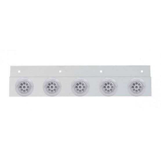 UNITED PACIFIC - UNITED PACIFIC - 61719 - PLACA DE GUARDABARROS SUPERIOR DE INOXIDABLE CON 5X 9 LED LUCES REFLECTORAS Y VISORES DE 2" - LED ROJO/LENTE TRANSPARENTE (CADA UNO)