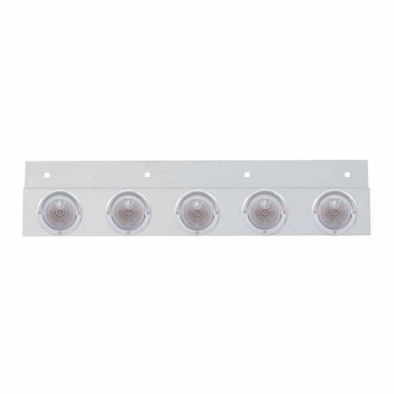 UNITED PACIFIC - UNITED PACIFIC - 61723 - PLACA DE GUARDABARROS SUPERIOR DE ACERO INOXIDABLE CON 5X 9 LED LUCES Y VISORES DE COLMENA DE 2" - LED ROJO/LENTE TRANSPARENTE (CADA UNO)