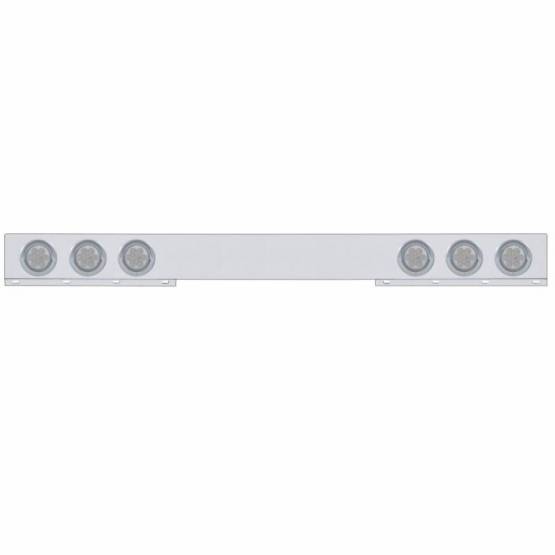 UNITED PACIFIC - UNITED PACIFIC - 61739 - BARRA DE LUZ TRASERA DE INOXIDABLE DE 1 PIEZA CON LUCES Y VISORES REFLECTORES DE 6X 7 LED DE 4" - LED ROJO/LENTE TRANSPARENTE