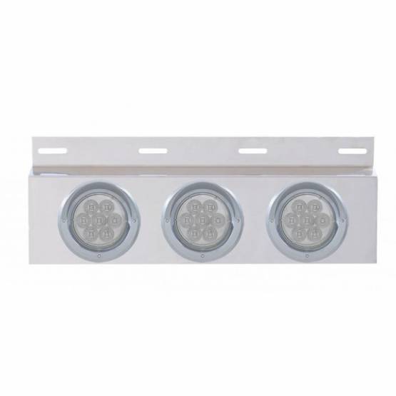 UNITED PACIFIC - UNITED PACIFIC - 61759 - PLACA DE GUARDABARROS SUPERIOR DE INOXIDABLE CON 3 LUCES Y VISORES DE 7 LED DE 4" - LED ROJO/LENTE TRANSPARENTE (CADA UNO)