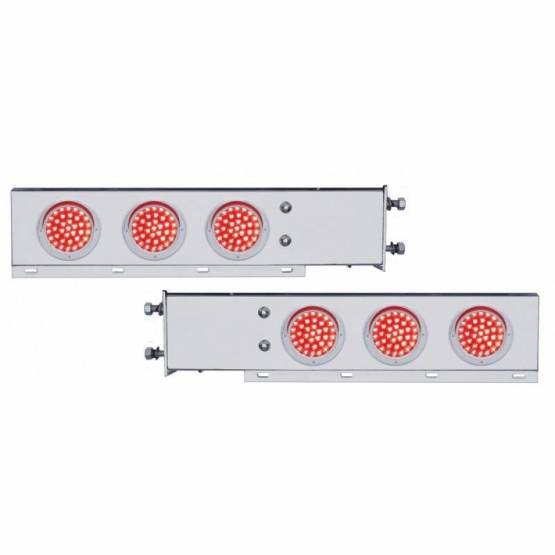 UNITED PACIFIC - UNITED PACIFIC - 61800 - BARRA DE RESORTE SS CON PATRÓN DE PERNOS DE 3-3/4" CON LUCES Y VISORES DE 6X 36 LED DE 4" - LED ROJO Y LENTES (PAR)