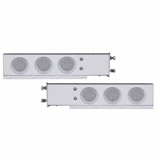 UNITED PACIFIC - UNITED PACIFIC - 61801 - BARRA DE RESORTE SS CON PATRÓN DE PERNOS DE 3-3/4" CON LUCES Y VISORES DE 6X 36 LED DE 4" -LED ROJO/LEENTE TRANSPARENTE (PAR)