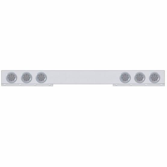 UNITED PACIFIC - UNITED PACIFIC - 62412 - BARRA DE LUZ TRASERA CROMADA DE 1 PIEZA CON SEIS LUCES REFLECTORAS Y BISELES DE 12 LED DE 4" - LED ROJO/LEENTE TRANSPARENTE