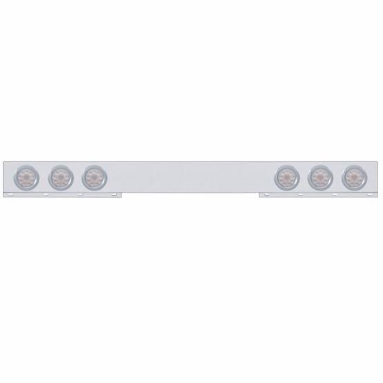UNITED PACIFIC - UNITED PACIFIC - 62414 - BARRA DE LUCES TRASERA CROMADA DE 1 PIEZA CON SEIS LUCES Y BISELES DE 10 LED DE 4" - LED ROJO/LEENTE TRANSPARENTE