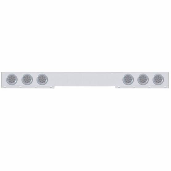 UNITED PACIFIC - UNITED PACIFIC - 62420 - BARRA DE LUZ TRASERA INOXIDABLE DE 1 PIEZA CON LUCES REFLECTORAS Y BISELES DE 6X 12 LED DE 4" - LED ROJO / LENTE TRANSPARENTE