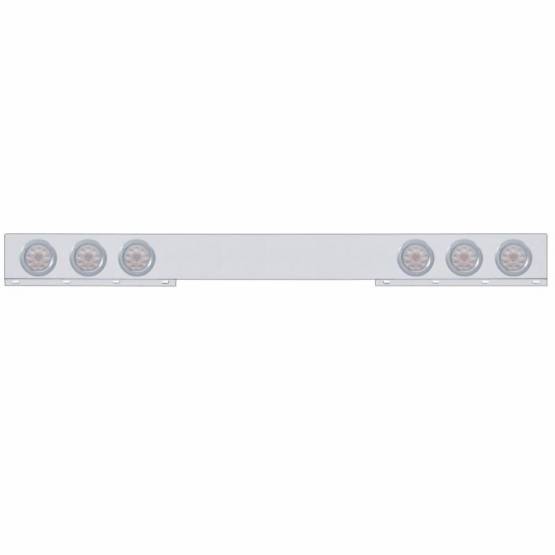 UNITED PACIFIC - UNITED PACIFIC - 62422 - BARRA DE LUCES TRASERAS DE INOXIDABLE DE 1 PIEZA CON LUCES Y BISELES DE 6X 10 LED DE 4" - LED ROJO/LENTE TRANSPARENTE
