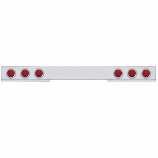 UNITED PACIFIC - UNITED PACIFIC - 62647 - BARRA DE LUCES TRASERA CROMADA DE 1 PIEZA CON SEIS LUCES Y BISELES DE 36 LED DE 4" - LED ROJO/LEENTE ROJA