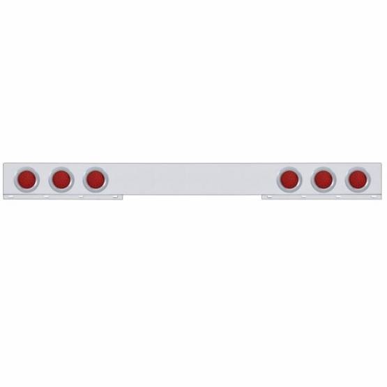 UNITED PACIFIC - UNITED PACIFIC - 62649 - BARRA DE LUCES TRASERAS DE INOXIDABLE DE 1 PIEZA CON LUCES Y BISELES DE 6X 36 LED DE 4" - LED ROJO/LENTE ROJA