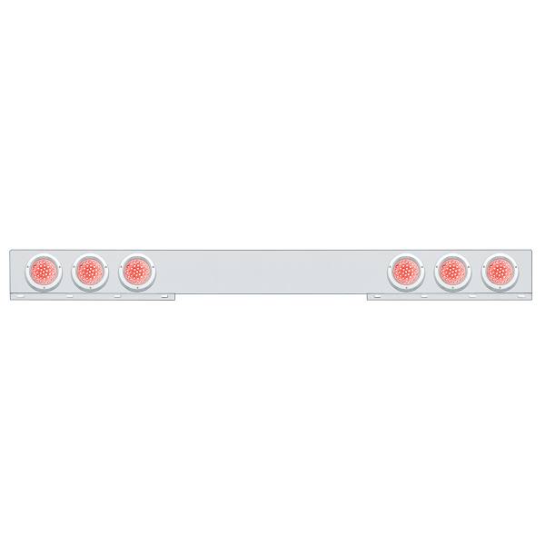 UNITED PACIFIC - UNITED PACIFIC - 62650 - BARRA DE LUZ TRASERA INOXIDABLE DE 1 PIEZA CON LUCES Y BISELES DE 6X 36 LED DE 4" - LED ROJO/LENTE TRANSPARENTE