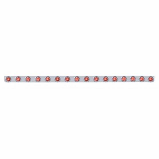 UNITED PACIFIC - UNITED PACIFIC - 62750 - SOPORTE DE LUZ DE PARACHOQUES DE ACERO INOXIDABLE DE 79-1/2" CON 16X 9 LED LUCES Y VISORES DE COLMENA DE 2" - LED ROJO Y LENTE