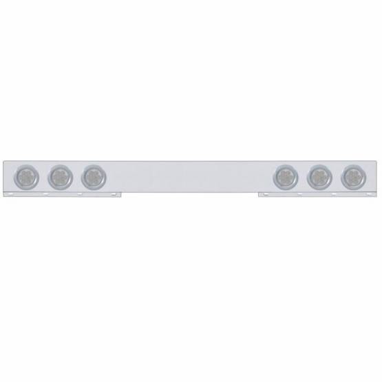 UNITED PACIFIC - UNITED PACIFIC - 62777 - BARRA DE LUZ TRASERA CROMADA DE 1 PIEZA CON SEIS LUCES REFLECTORAS Y BISELES DE 7 LED DE 4" - LED ROJO/LEENTE TRANSPARENTE