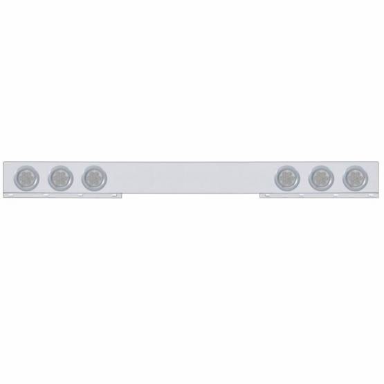 UNITED PACIFIC - UNITED PACIFIC - 62779 - BARRA DE LUZ TRASERA INOXIDABLE DE 1 PIEZA CON LUCES REFLECTORAS Y BISELES DE 6X 7 LED DE 4" - LED ROJO/LEENTE TRANSPARENTE