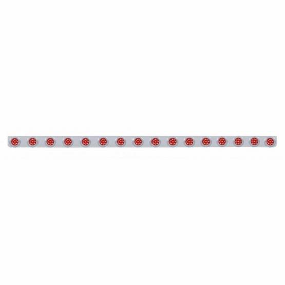 UNITED PACIFIC - UNITED PACIFIC - 62838 - SOPORTE DE LUZ DE PARACHOQUES DE ACERO INOXIDABLE DE 79-1/2" CON LUCES Y BISELES DE 16X 9 LED DE 2" - LED ROJO/LEENTE ROJA
