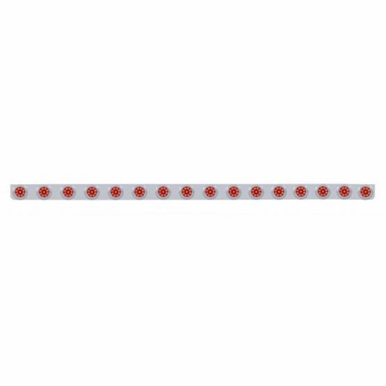UNITED PACIFIC - UNITED PACIFIC - 62842 - SOPORTE DE LUZ DE PARACHOQUES DE ACERO INOXIDABLE DE 79-1/2" CON LUCES REFLECTORAS Y BISELES DE 16X 9 LED DE 2" - LED ROJO Y LENTE