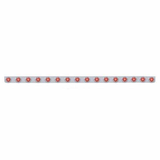 UNITED PACIFIC - UNITED PACIFIC - 62850 - SOPORTE DE LUZ DE PARACHOQUES DE ACERO INOXIDABLE DE 79-1/2" CON 16X 9 LED LUCES Y BISELES DE COLMENA DE 2" - LED ROJO Y LENTE