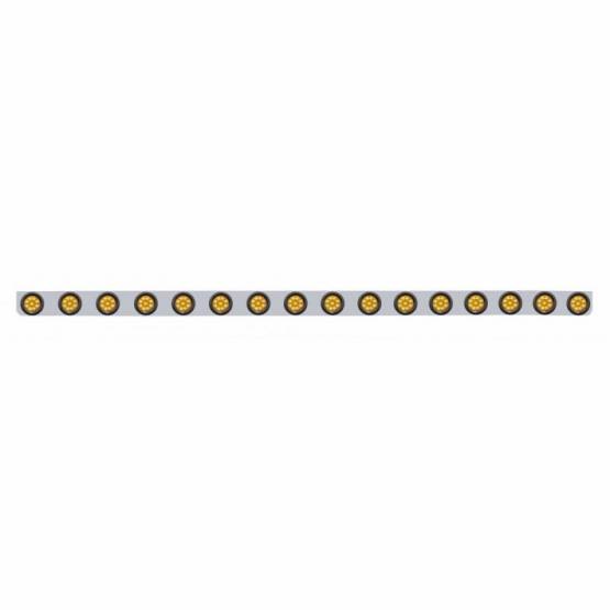 UNITED PACIFIC - UNITED PACIFIC - 62936 - SOPORTE DE LUZ DE PARACHOQUES DE ACERO INOXIDABLE DE 79-1/2" CON LUZ DE 16X 9 LED DE 2" Y OJALES - LED ÁMBAR/LENTE ÁMBAR