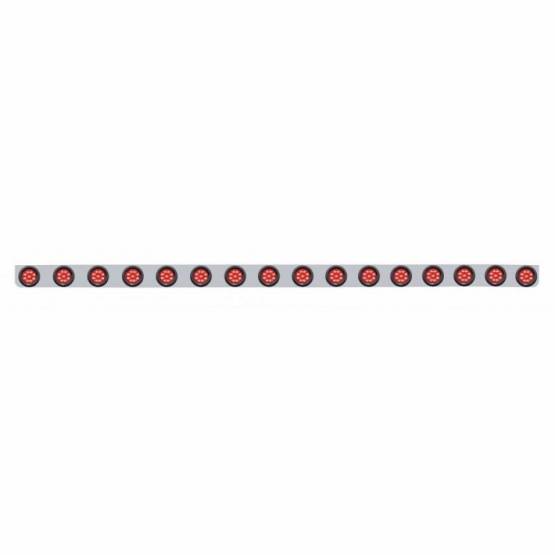 UNITED PACIFIC - UNITED PACIFIC - 62938 - SOPORTE DE LUZ DE PARACHOQUES DE ACERO INOXIDABLE DE 79-1/2" CON LUZ DE 16X 9 LED DE 2" Y OJALES - LED ROJO/LENTE ROJA