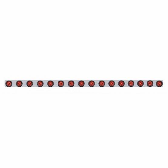 UNITED PACIFIC - UNITED PACIFIC - 62942 - SOPORTE DE LUZ DE PARACHOQUES DE ACERO INOXIDABLE DE 79-1/2" CON LUZ REFLECTORA DE 16X 9 LED DE 2" - LED ROJO Y LENTE