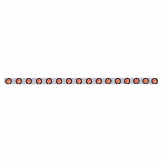 UNITED PACIFIC - UNITED PACIFIC - 62946 - SOPORTE DE LUZ DE PARACHOQUES DE ACERO INOXIDABLE DE 79-1/2" CON LUZ REFLECTORA DE 16X 7 LED DE 2" - LED ROJO Y LENTE