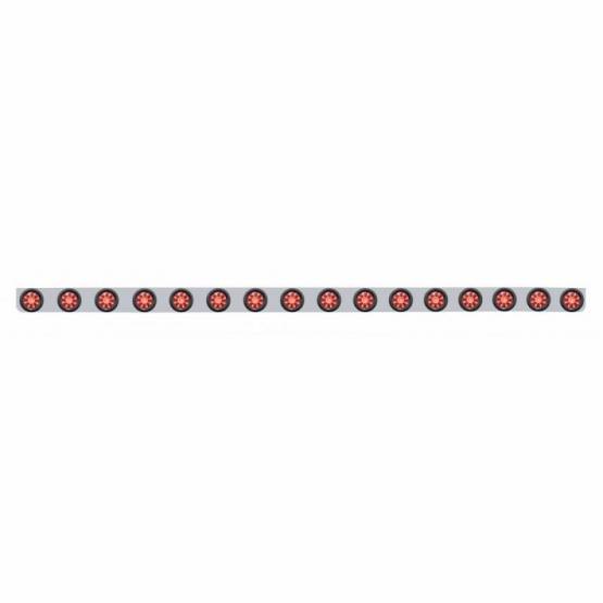 UNITED PACIFIC - UNITED PACIFIC - 62950 - SOPORTE DE LUZ DE PARACHOQUES DE ACERO INOXIDABLE DE 79-1/2" CON LUZ DE COLMENA DE 16X 9 LED DE 2" - LED ROJO Y LENTE
