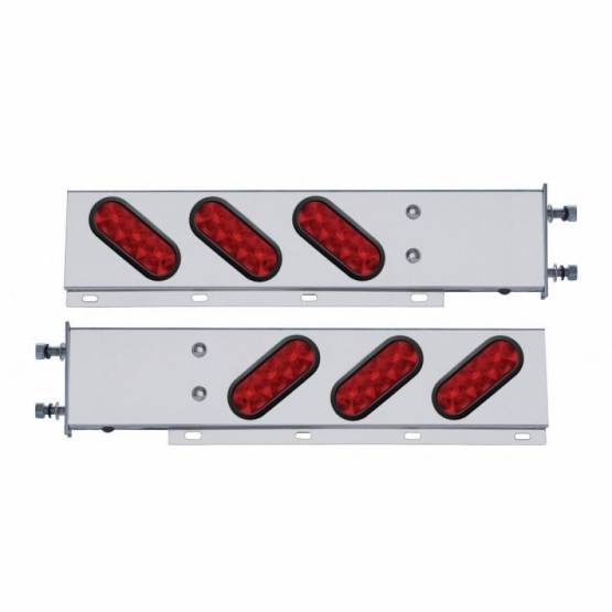 UNITED PACIFIC - UNITED PACIFIC - 63300 - BARRA DE RESORTE SS CON PATRÓN DE PERNOS DE 3-3/4" CON 6 LUCES LED OVALADAS 10 - LED ROJO Y LENTE (PAR)