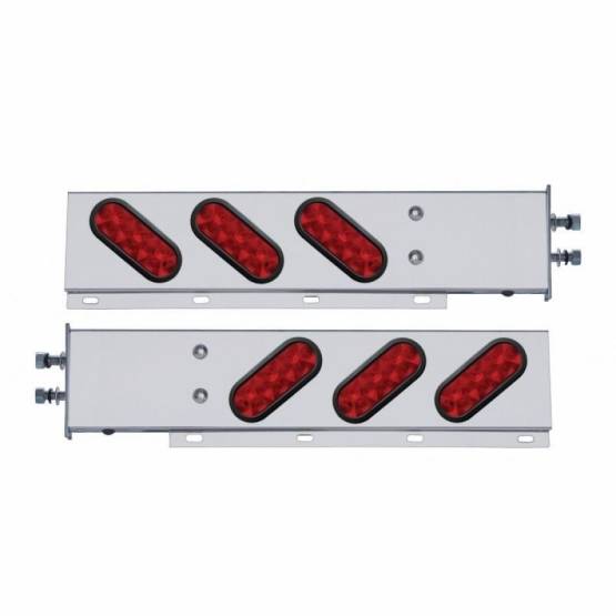UNITED PACIFIC - UNITED PACIFIC - 63304 - BARRA DE RESORTE SS CON PATRÓN DE PERNOS DE 2-1/2" CON 6 LUCES LED OVALADAS 10 - LED ROJO Y LENTE (PAR)